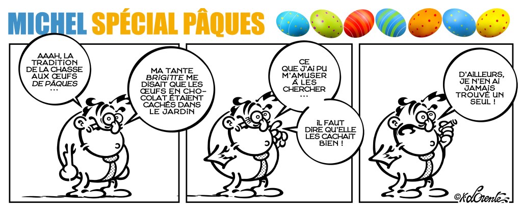 Michel Larticho-Lepoux est une cloche de Pâques, une bande dessinées de Xavier Lorente-Darracq
