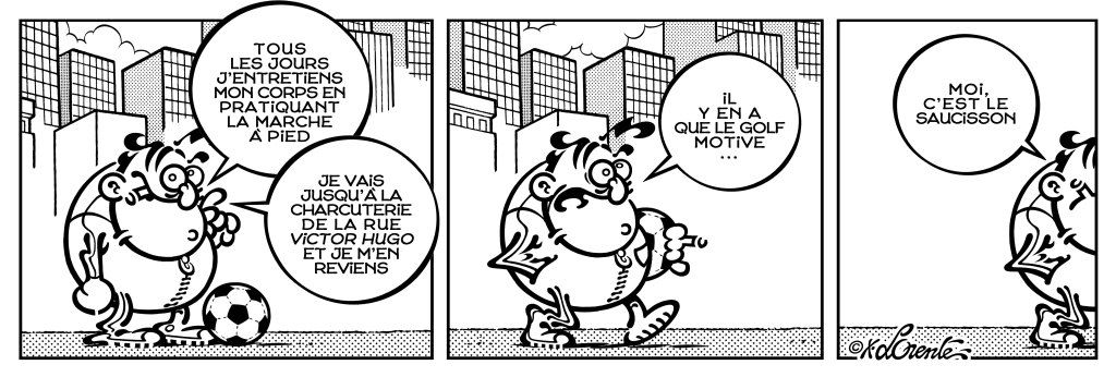 Michel Larticho-Lepoux fait du sport, par Xavier Lorente-Darracq.