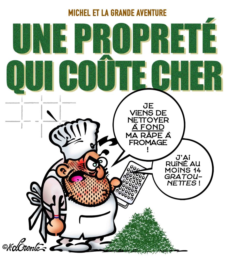 Michel nettoie sa gratounette, par Xavier Lorente-Darracq