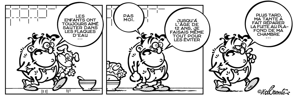 Michel Larticho-Lepoux et les flaques d'eau, par Xavier Lorente-Darracq